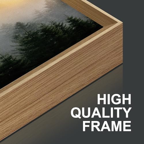 FWIEXA Misty Forest Wall Art Set Framed, Large Mountains Canvas Wall Decor - Image 6