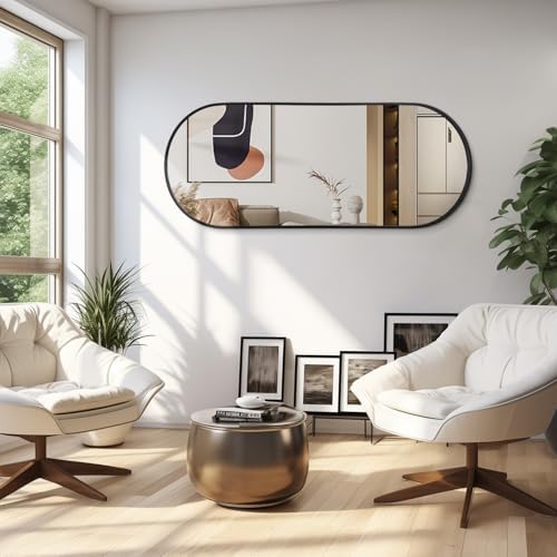 JJUUYOU Oval Full Length Mirror Long - Image 4