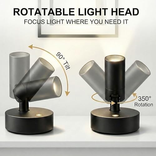 Magnetic Rechargeable Picture Light 2 Pack, Wireless Art Spotlight - Image 4