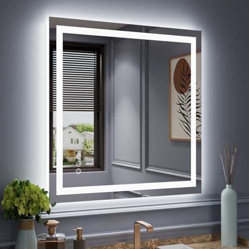 Amorho LED Mirror for Bathroom 40"X38" by Amorho