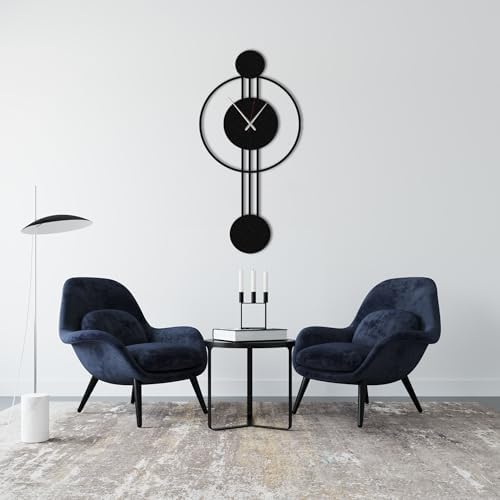 Modern Geometric Metal Wall Clock – Handmade Black Metal Wall Art Clock - Image 6