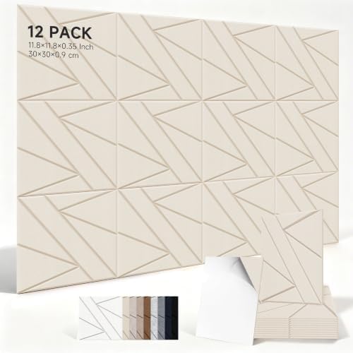 TO-TH Acoustic Panels Peel and Stick Sound Absorbing Panel 12 Pack by TO-TH