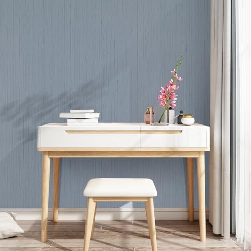 Grasscloth Peel and Stick Wallpaper Grey Blue Contact Paper 15.7in X 118in - Image 4