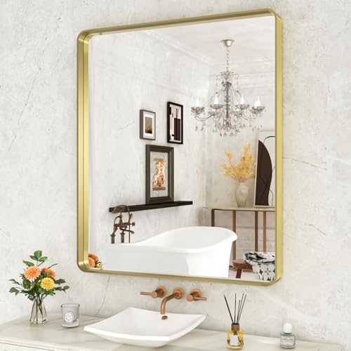WEER Gold Bathroom Vanity Mirror 36X30 Inch by WEER