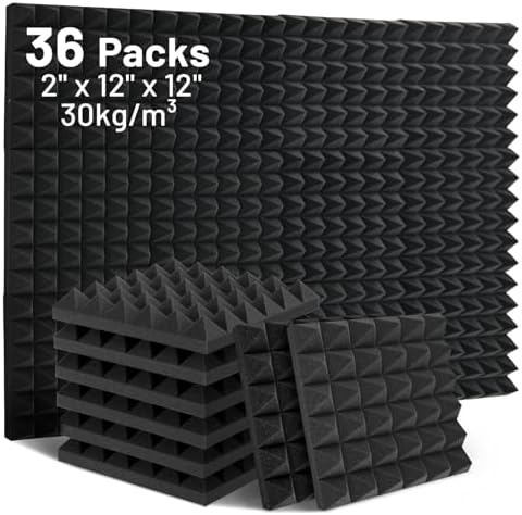 Focusound 36 Pack Sound Proof Foam Panels by Focusound