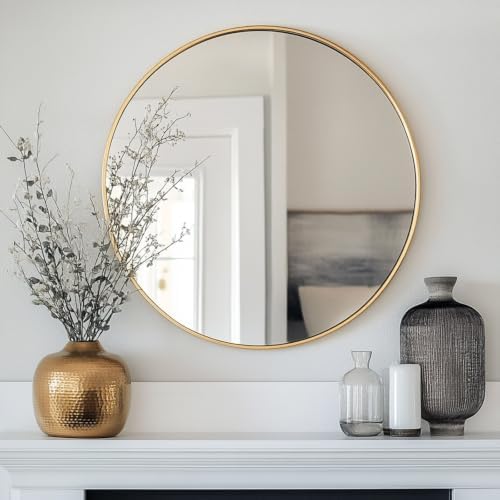 Oruii Small Round Mirror, 16 inch Gold Circle Mirror - Image 5