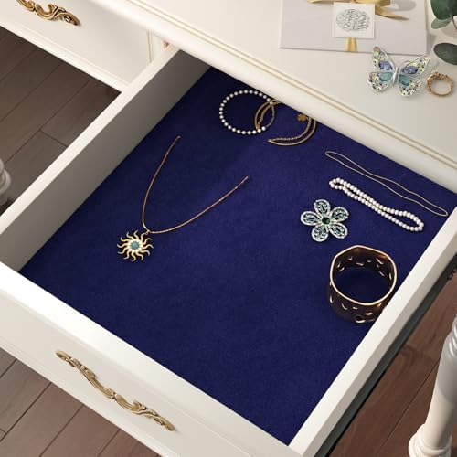 Livelynine 15.8x197 Dark Blue Wallpaper Peel and Stick Navy Blue Velvet Drawer - Image 3