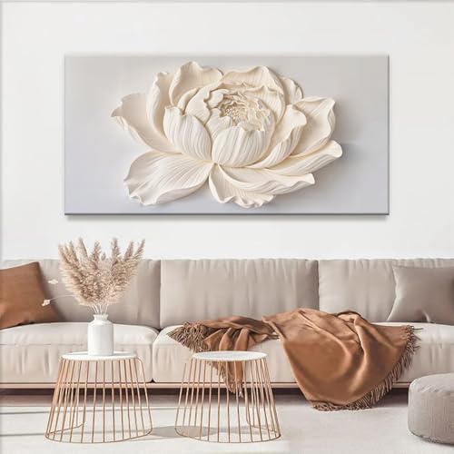 TAIJXAGSG Modern Wall Art White Flower Canvas Art Wall Decor Wall Decor Prints - Image 5