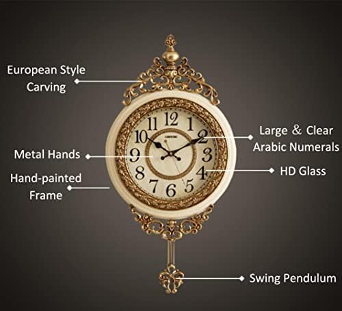 SHISEDECO 29.5" Large Vintage Antique Grandfather Pendulum WallClock - Image 4