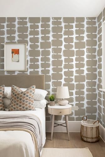 Safiyya 17.3"x197" Peel and Stick Wallpaper Mid Century Modern Abstract Contact - Image 5