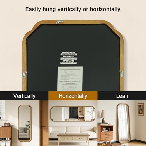 WallBeyond Full Length Mirror Wall Mounted 71"x24", Rustic Wooden Frame Floor - Image 5