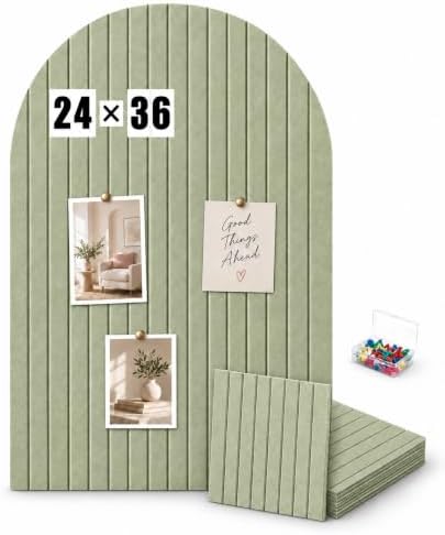 Large Arched Felt Bulletin Board, Sized 36" x 24" by Unknown