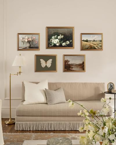 KBKBART Vintage Butterfly Wall Art Gold Framed Canvas Print 8x10 inch - Image 6