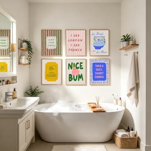 Funny Bathroom Wall Art Decor Cute Dopamine Pictures Colorful Y2k Poster - Image 4