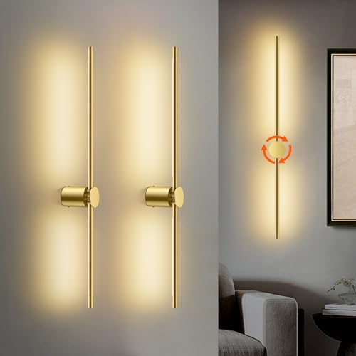 FRIDEKO HOME Gold Sconces Wall Decor Set of 2, 4000K LED Wall Sconces Fixtures by FRIDEKOHOME