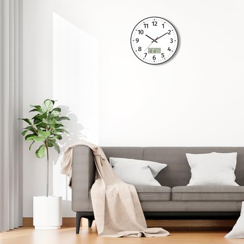 Foxtop 12 Inch Digital and Analog Wall Clock Battery Operated Clock - Image 3