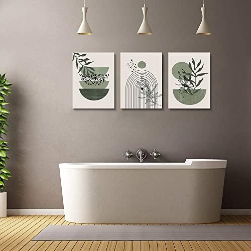 Sage Green Wall Posters & Prints, Minimalist Framed Wall Art Geometric Line - Image 5