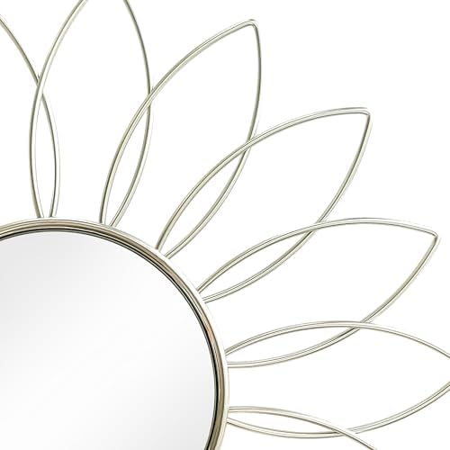 3 Pack Metal Mirrors for Wall Sunburst Wall Mirror Silver Wall Art Décor - Image 2