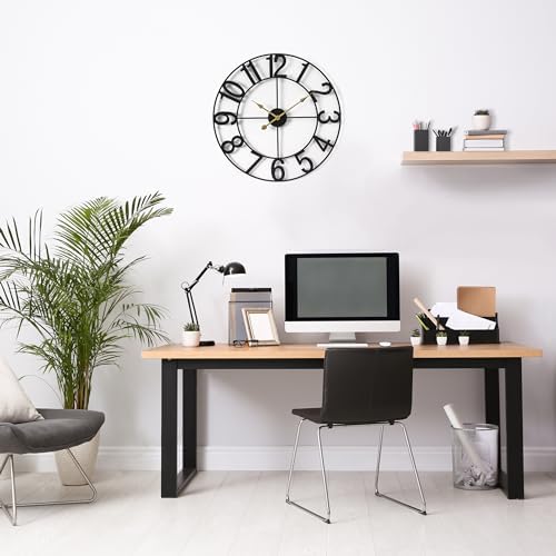 Sorbus Large Wall Clock, Metal Frame, Battery Powered - Image 5
