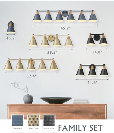 FEMILA 5 Light Bathroom Vanity Light, 37.4" Bathroom Lighting Fixtures Over - Image 7