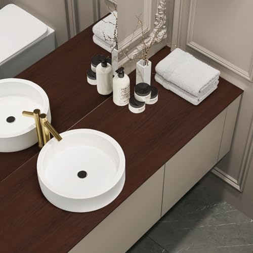 Wood Grain Contact Paper Peel and Stick Self Adhesive Wallpaper Red Brown - Image 5
