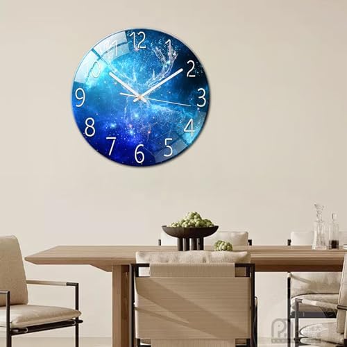 Ergocar Glass Wall Clock Silent Scanning Mechanical Round Glass Wall Clock - Image 2