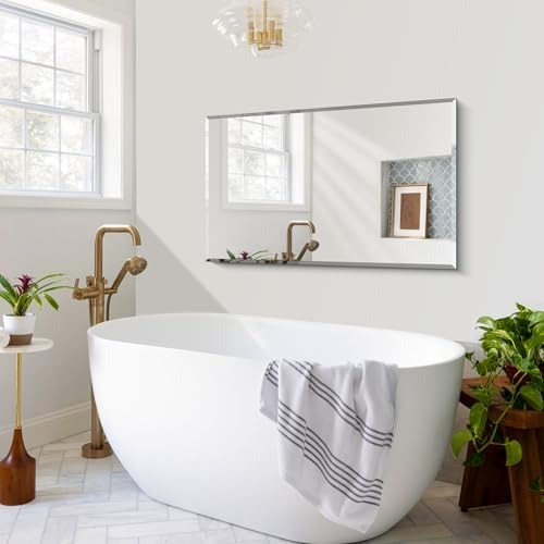 CILIBER Beveled Mirror, 24x40 Frameless Beveled Bathroom Mirrors - Image 3