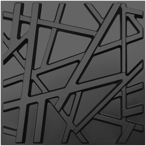 LEVOWAY 33 Pack 3D Wall Panels for Interior Wall Decor, 11.8''x11.8'' Black by LEVOWAY