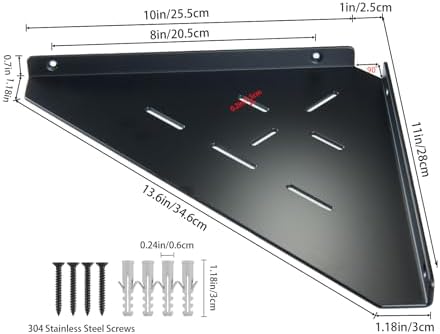 Corner Shelf, 3.0mm Aluminum Alloy Corner Shelf Wall Mounted, - Image 3