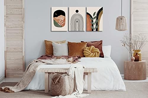 Boho Wall Art Prints Set of 3, Boho Wall Decor, Mid Century Modern Prints Sun - Image 4