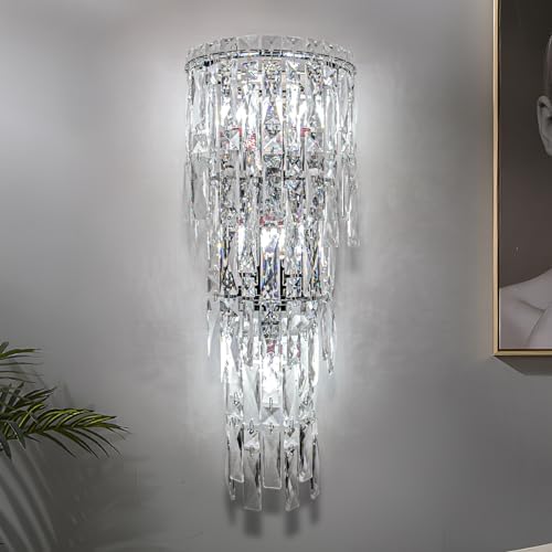 Wall Sconces, Modern Crystal Wall light Fixtures Indoor Luxury Chrome Wall Lamp by FangYanMeiLight