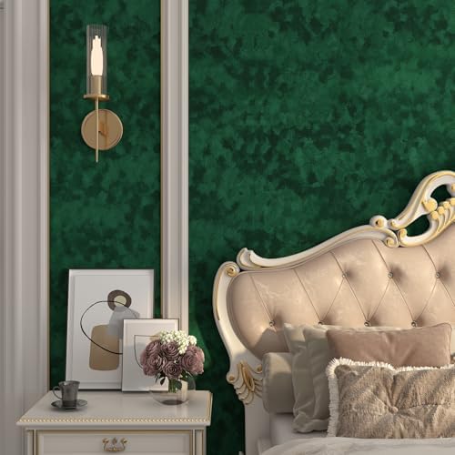 Stickyart Luxury Emerald Green Velvet Peel and Stick Wallpaper Vintage Self - Image 2