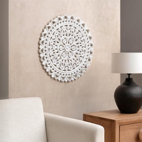 JFY Designs Donna Hand Carved Wood Medallion Wall Panels Bedroom Décor - Image 5