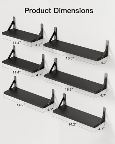Amada Solid Paulownia Wood Wall Shelves, Medium Size - Image 3