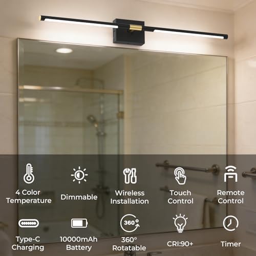 Battery Operated Wall Sconce, 10000mAh 4CCT Dimmable - Image 5