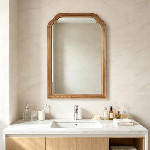 Wood Framed Bathroom Mirror for Wall 36"x24" Rustic Decorative Mirror - Image 6