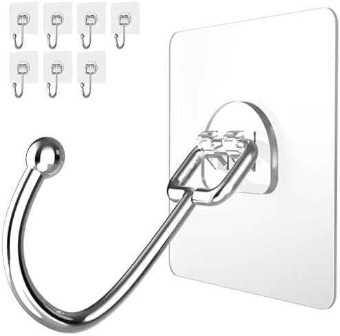 Latoxcaa 8-Pack Transparent Heavy Duty Adhesive Hooks by Latoxcaa-SpaceMaster