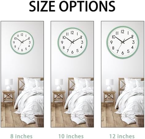 8 Inch Wall Clock Battery Operated Silent Non Ticking Quartz - Image 3