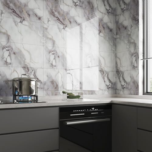 20pcs Marble Peel and Stick Shower Wall Panels 11.8"x11.8" - Image 2