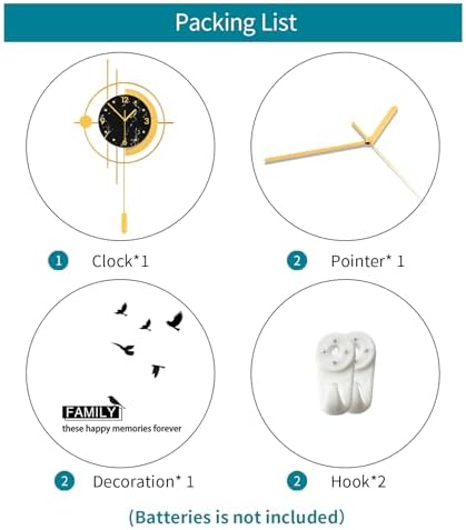 Large Modern Wall Clocks for Living Room Gold Silent Analog Clock - Image 7