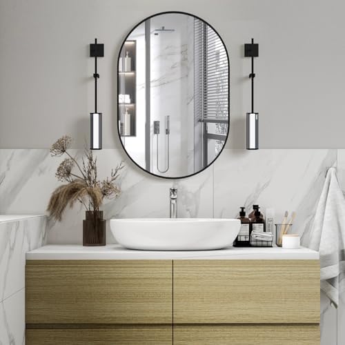 Oval Bathroom Mirror Capsule Wall Mirror, Large Modern Pill Mirrors - Image 5