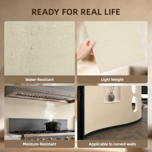 WADILE Peel and Stick Concrete Wall Panels, 11.8" x 23.6" PVC Faux Cement Wall - Image 5
