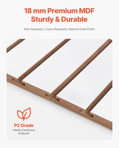 VEVOR Slat Wall Paneling, 4 x 4 ft, MDF Garage Slatwall - Image 3