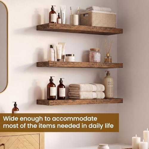 24 Inch Floating Shelves, 6.7" Deep Wall Shelves, Rustic Wall Shelf - Image 4