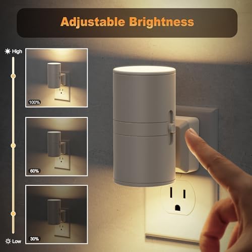 JandCase Night Lights Plug into Wall, Dimmable Gray Night Lights - Image 2