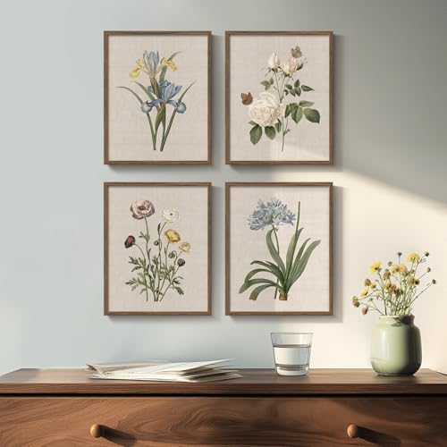 Framed Vintage Floral Botanical Wall Art - Image 3