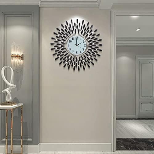 Large Wall Clock Non-Ticking Silent Modern Metal Big Clocks Decorative Wall - Image 2