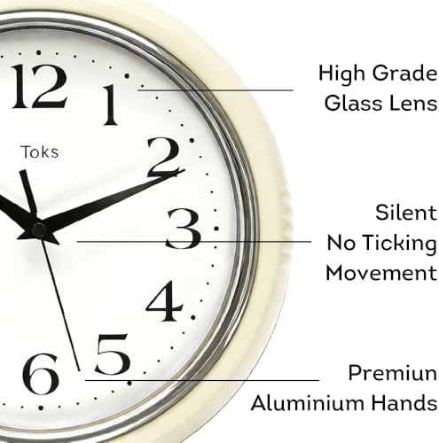 Lily's Home Retro Wall Clock, 9.5 Inch Vintage Design, Silent Non-Ticking - Image 3