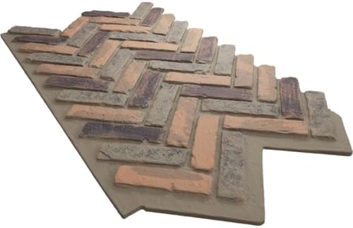 EverStone Herringbone Faux Brick Panel, 46 1/2"W x 25 1/4"H x 1"D, Alamo Color - Image 6