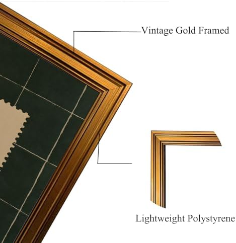 XJYISUO Vintage Gold Framed Wall Art Couples Stamp Canvas Art Retro Love Quote - Image 4